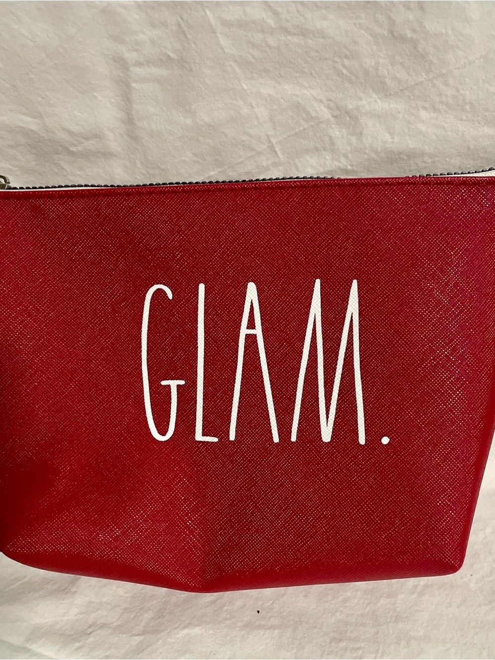 Rae Dunn Red GLAM. Zip Cosmetic Pouch